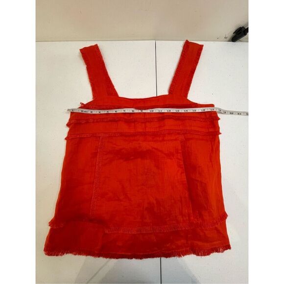 J. Crew women’s linen sleeveless blouse burnt orange size 4 - Picture 3 of 6